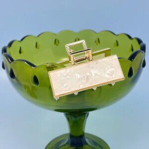 NWT Vanessa White Marble Enameled Hair Claw Clip